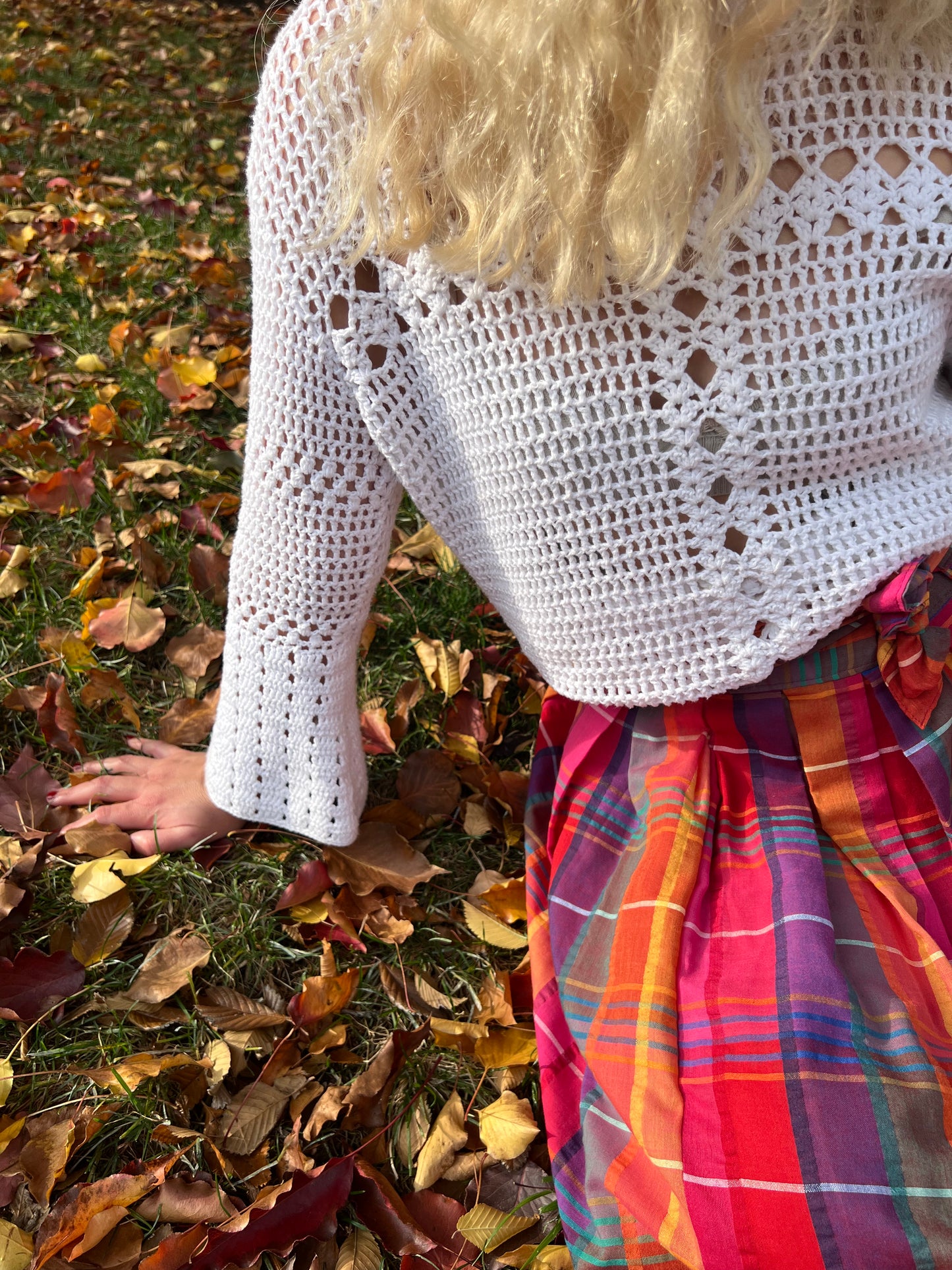 White Crochet Sweater