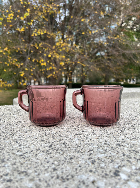 Plum Glass Coffee Cups