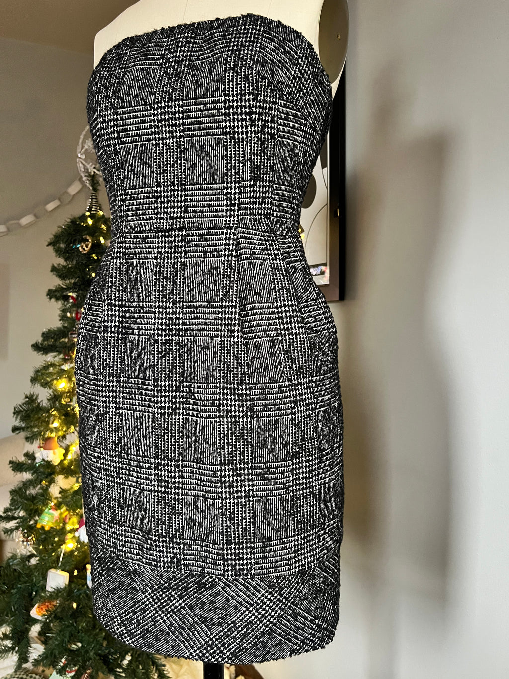 Express Design Studio Strapless Tweed Dress