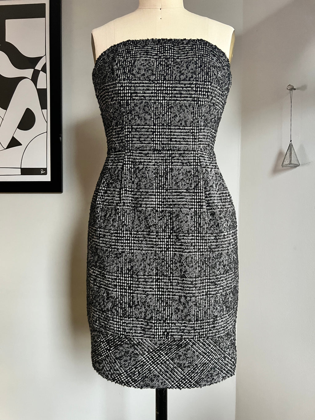 Express Design Studio Strapless Tweed Dress