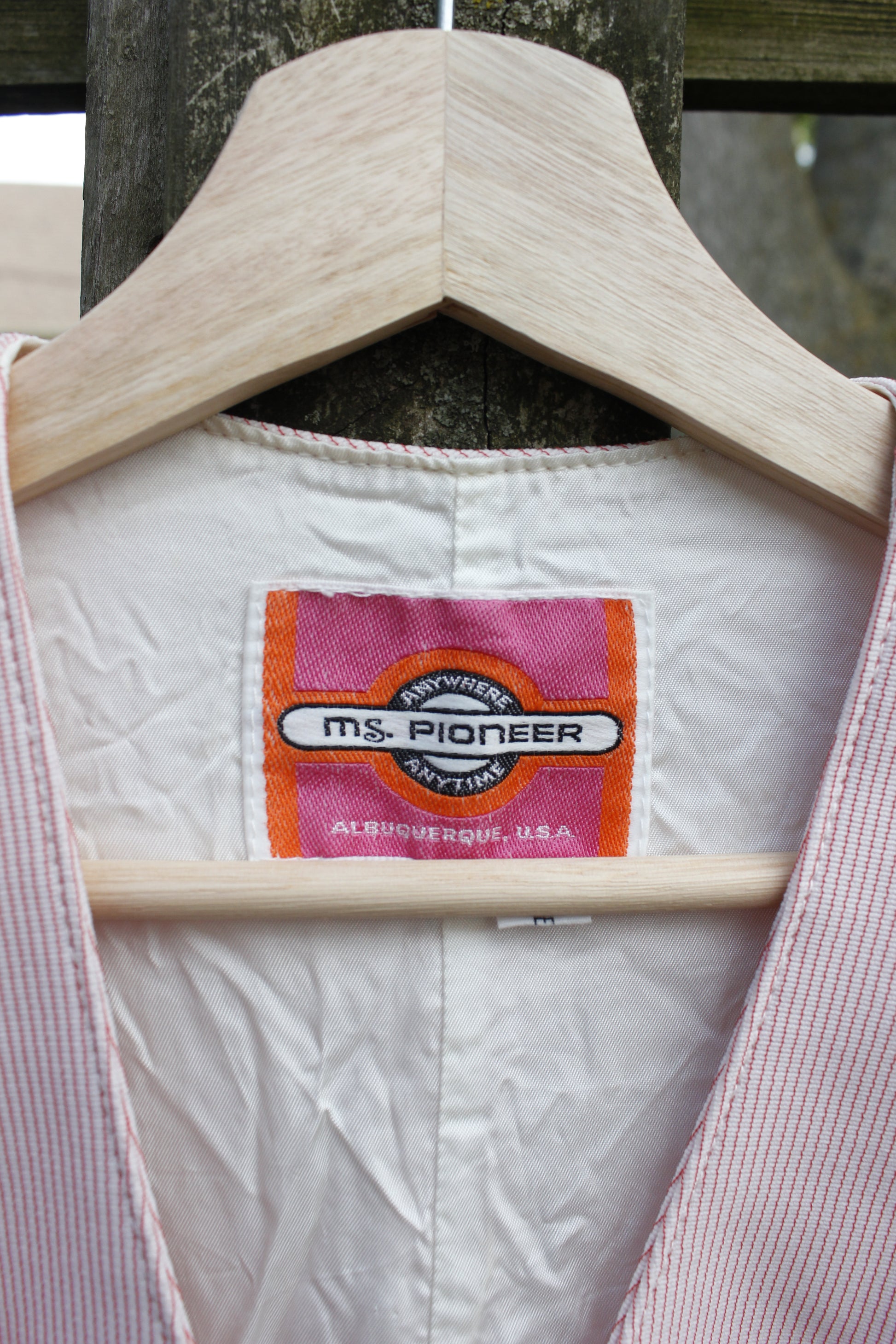 Ms. Pioneer Pink Pinstripe Vest