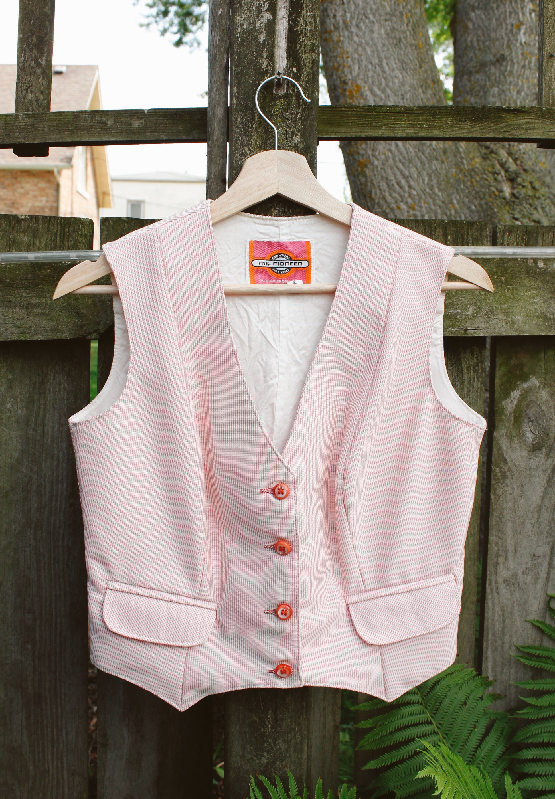 Ms. Pioneer Pink Pinstripe Vest