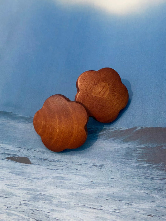 Wooden Flower Earrings