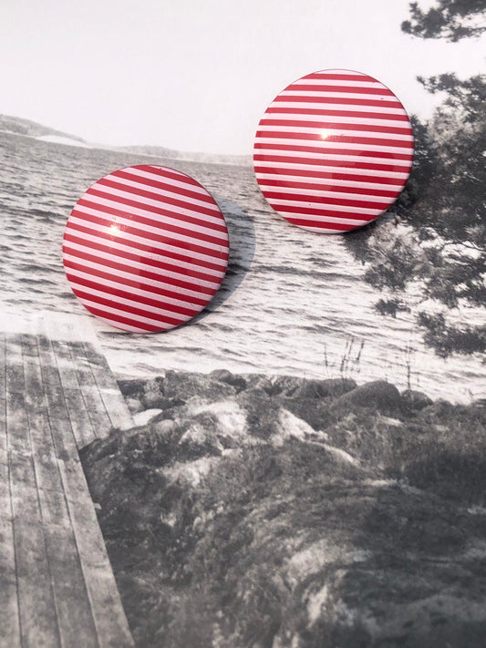 Muse Stripes Button Earrings